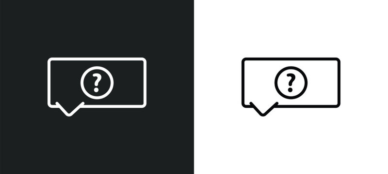 unknown topic line icon in white and black colors. unknown topic flat vector icon from unknown topic collection for web, mobile apps and ui.