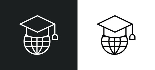 learning line icon in white and black colors. learning flat vector icon from learning collection for web, mobile apps and ui.