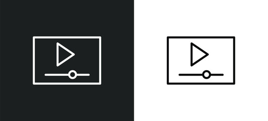 video tutorials line icon in white and black colors. video tutorials flat vector icon from video tutorials collection for web, mobile apps and ui.