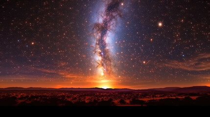 Fototapeta na wymiar sunset in the desert created with Generative AI Technology
