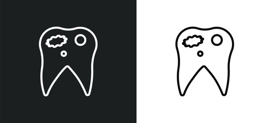 decay line icon in white and black colors. decay flat vector icon from decay collection for web, mobile apps and ui.