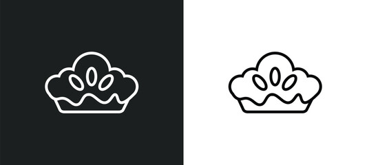 meat pie line icon in white and black colors. meat pie flat vector icon from meat pie collection for web, mobile apps and ui.