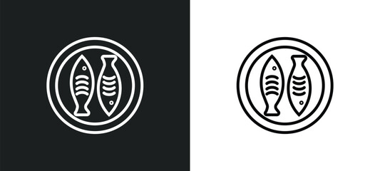 imperial carp line icon in white and black colors. imperial carp flat vector icon from imperial carp collection for web, mobile apps and ui.