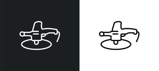 polishers line icon in white and black colors. polishers flat vector icon from polishers collection for web, mobile apps and ui.