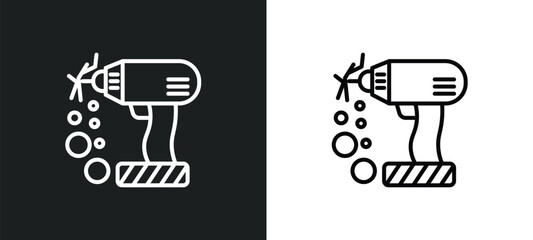 electric drill line icon in white and black colors. electric drill flat vector icon from electric drill collection for web, mobile apps and ui.
