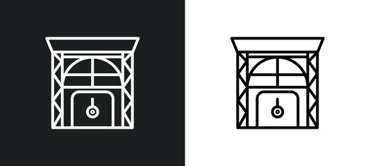 big door line icon in white and black colors. big door flat vector icon from big door collection for web, mobile apps and ui.