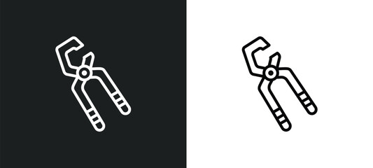 big clippers line icon in white and black colors. big clippers flat vector icon from big clippers collection for web, mobile apps and ui.