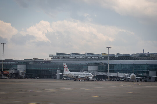 Marignane, Bouches-du-Rh&ocirc;ne, France - 01 06 2023 : Tarmac de l'a&eacute;roport de Marseille Provence (France)