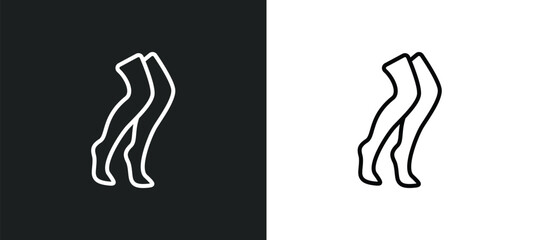 stockings line icon in white and black colors. stockings flat vector icon from stockings collection for web, mobile apps and ui.