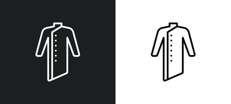 kurta line icon in white and black colors. kurta flat vector icon from kurta collection for web, mobile apps and ui.