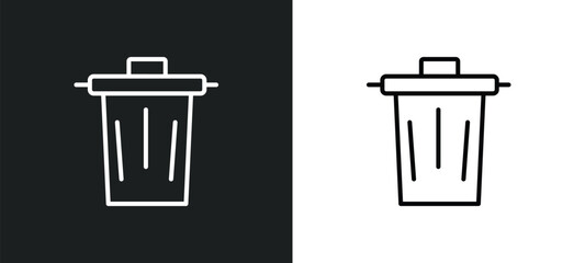 wiping trash line icon in white and black colors. wiping trash flat vector icon from wiping trash collection for web, mobile apps and ui.