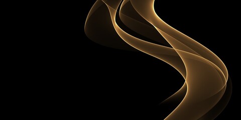 Abstract orange wave on a black background	