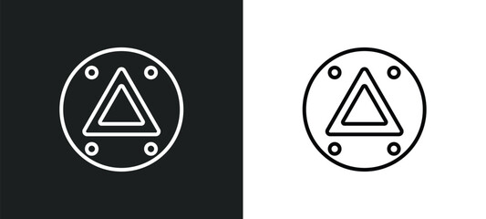 car hazard lights line icon in white and black colors. car hazard lights flat vector icon from car hazard lights collection for web, mobile apps and ui.
