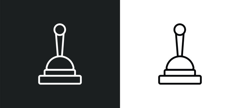 car handbrake line icon in white and black colors. car handbrake flat vector icon from car handbrake collection for web, mobile apps and ui.