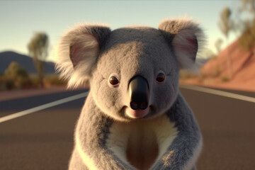 Generative AI.
a koala on the highway