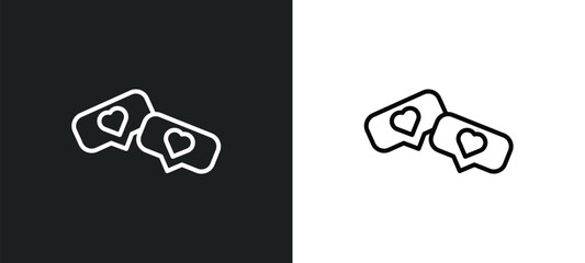 likes line icon in white and black colors. likes flat vector icon from likes collection for web, mobile apps and ui.