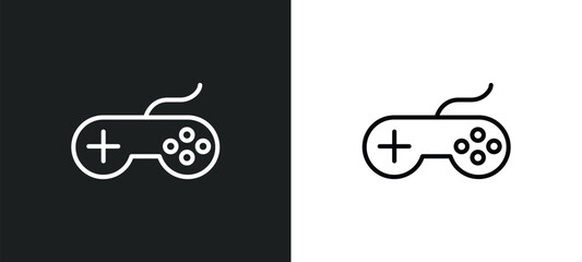 gameplay line icon in white and black colors. gameplay flat vector icon from gameplay collection for web, mobile apps and ui. © IconArt
