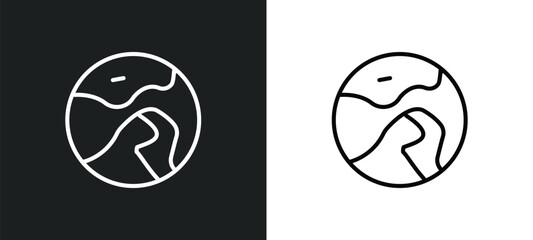 world line icon in white and black colors. world flat vector icon from world collection for web, mobile apps and ui.