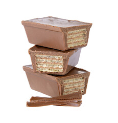 wafers in chocolate isolated on transparent png