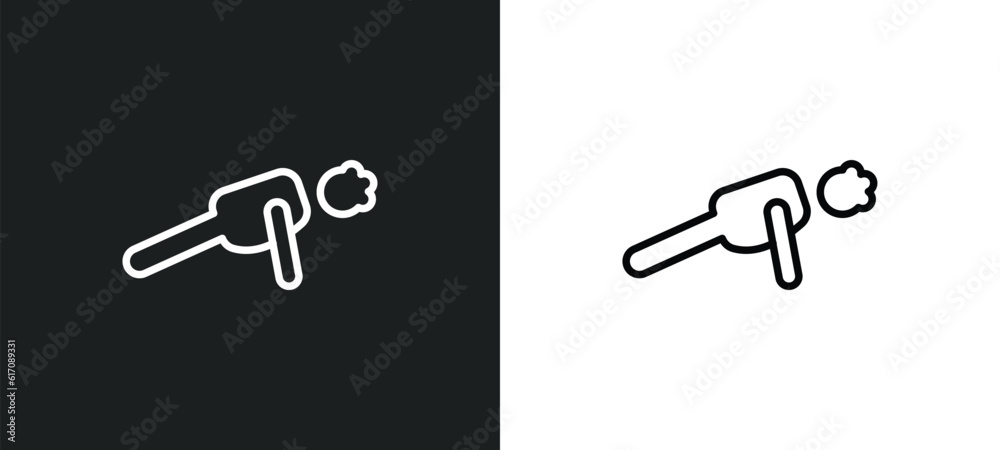 Poster stick man push up line icon in white and black colors. stick man push up flat vector icon from stick