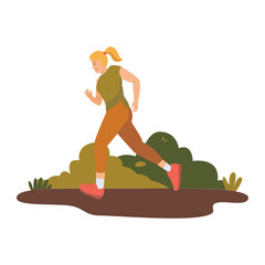 Runner Nature Outdoor Color 2D Illustrations