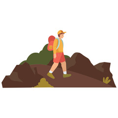Hiking Nature Outdoor Color 2D Illustrations