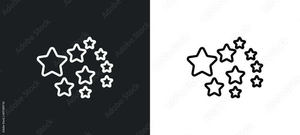 Poster outer space line icon in white and black colors. outer space flat vector icon from outer space colle