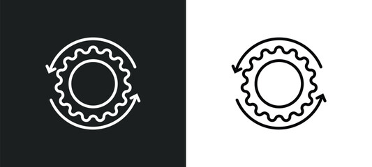 processing line icon in white and black colors. processing flat vector icon from processing collection for web, mobile apps and ui.