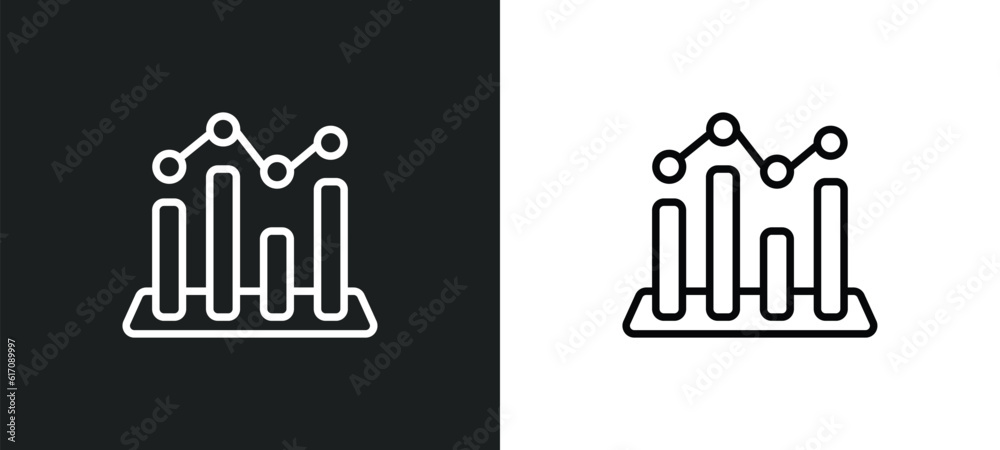 Poster value line icon in white and black colors. value flat vector icon from value collection for web, mob