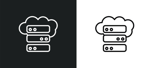 storage line icon in white and black colors. storage flat vector icon from storage collection for web, mobile apps and ui.