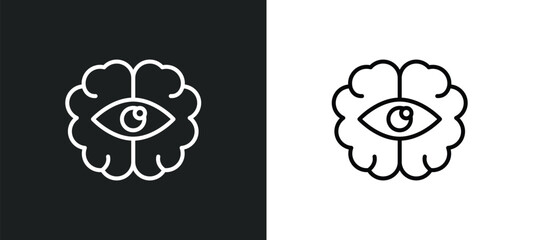 rearview mirror line icon in white and black colors. rearview mirror flat vector icon from rearview mirror collection for web, mobile apps and ui.