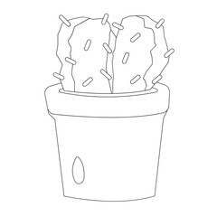 Cactus Plant Outline 2D Illustrations