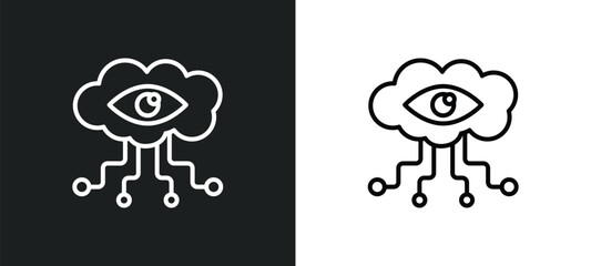 visualization line icon in white and black colors. visualization flat vector icon from visualization collection for web, mobile apps and ui.