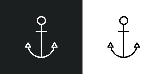 naval line icon in white and black colors. naval flat vector icon from naval collection for web, mobile apps and ui. © IconArt