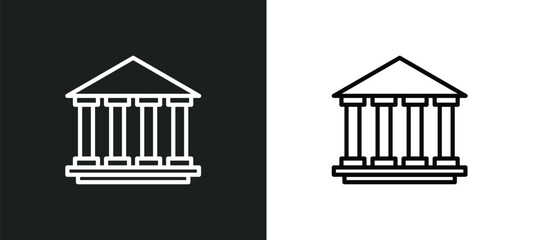 federal agency line icon in white and black colors. federal agency flat vector icon from federal agency collection for web, mobile apps and ui.