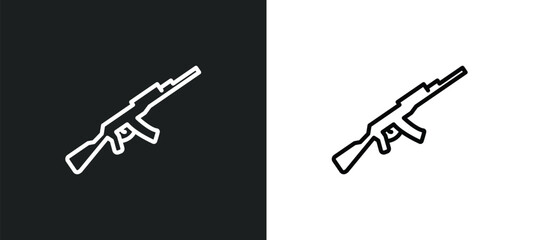 line icon in white and black colors. flat vector icon from collection for web, mobile apps and