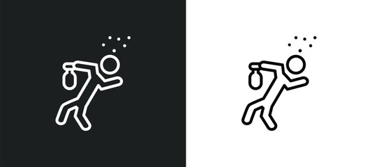 drunk line icon in white and black colors. drunk flat vector icon from drunk collection for web, mobile apps and ui.