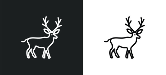 deer line icon in white and black colors. deer flat vector icon from deer collection for web, mobile apps and ui.