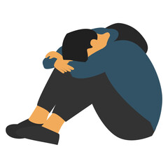 Sad boy illustration