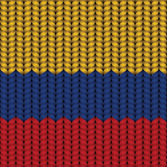 Fototapeta premium Flag of Colombia on a braided rop.