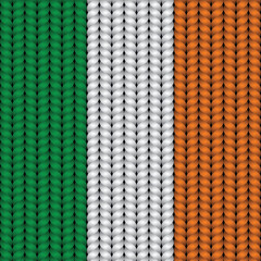 Flag of Ireland on a braided rop.