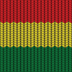 Flag of Bolivia on a braided rop.