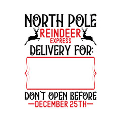 Santa sack design for crafting decorations, cards, poster. special delivery from the north pole