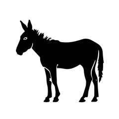 Donkey silhouette illustration, logo icon