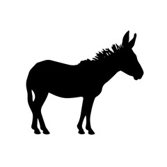 Obraz premium Donkey silhouette illustration, logo icon
