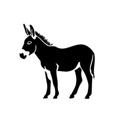 Donkey silhouette illustration, logo icon