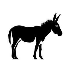 Donkey silhouette illustration, logo icon