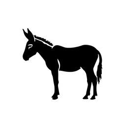 Donkey silhouette illustration, logo icon