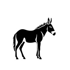 Naklejka na ściany i meble Donkey silhouette illustration, logo icon