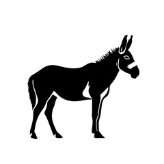 Donkey silhouette illustration, logo icon